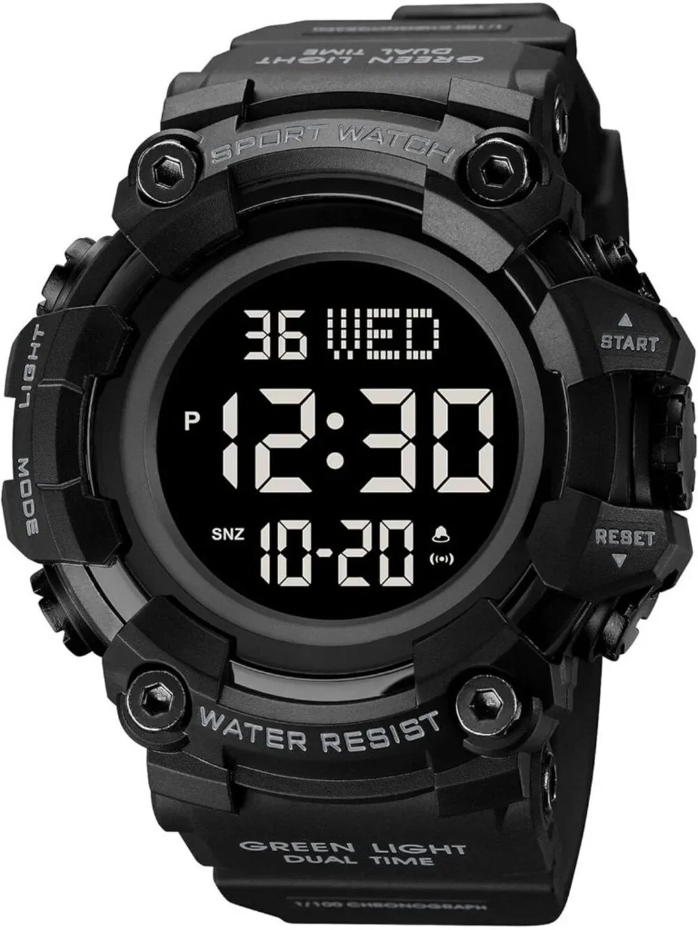 Men's Black Analog Quartz Electronic Military Multifunction LED Digital Watch